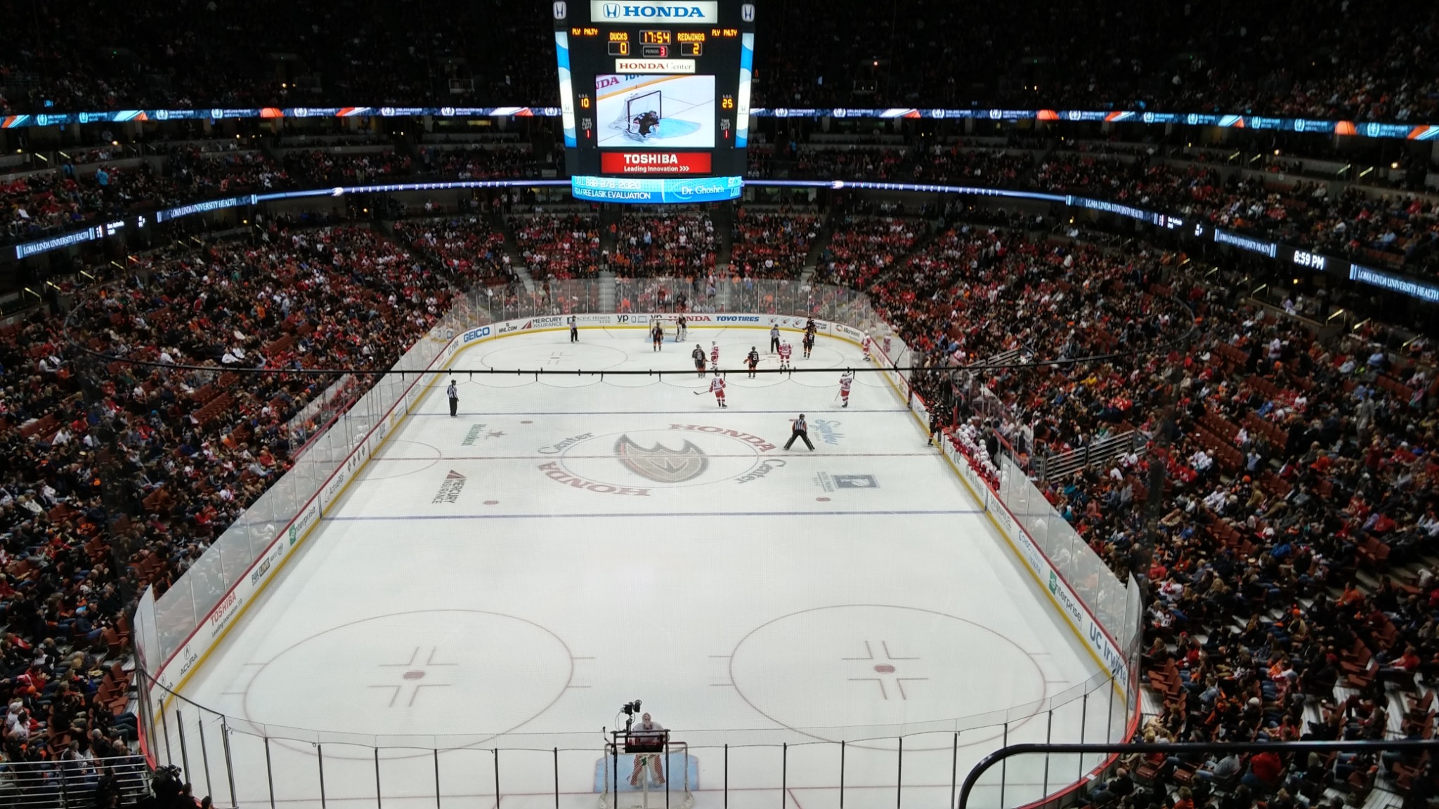 Anaheim Ducks hockey game at Honda Center in Anaheim, California